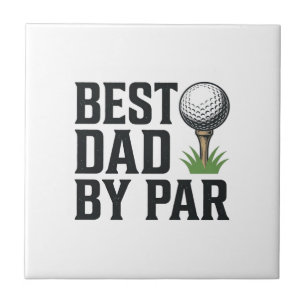 Azulejo Mejor Papá por Par Golf Día del Padre Diseño Vinta