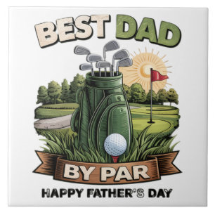 Azulejo Mejor Papá Por Par Papá Golf Divertido