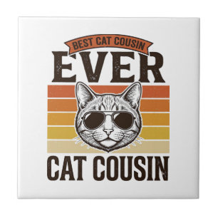 Azulejo Mejor primo gato de la historia Diseño de camiseta