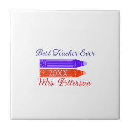 Azulejo Mejor profesor de lágrimas azules rojas que añada 