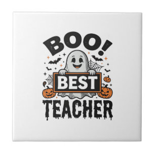 Azulejo Mejor Profesor Vintage Diseño de Halloween Boo