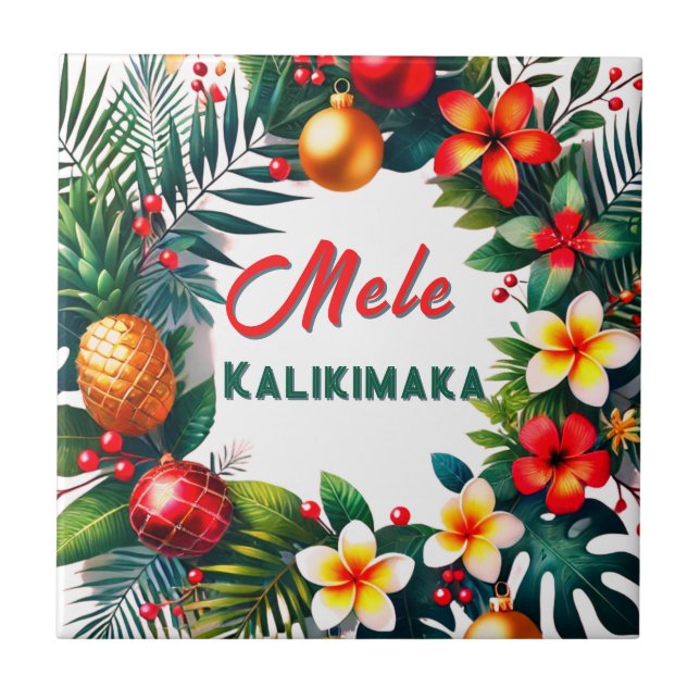 Azulejo Mele Kalikimaka (Frente)