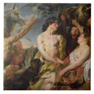 Azulejo Meleager y Atalanta (aceite en lona)
