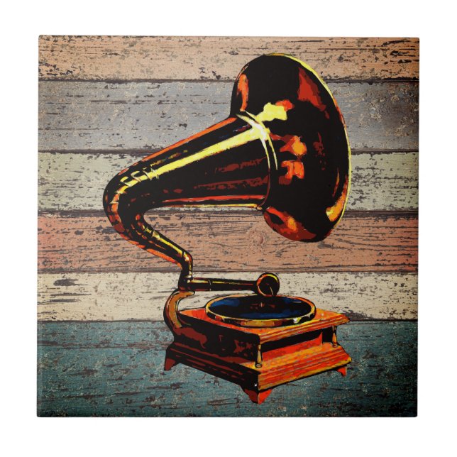 Azulejo Melody eterna: Gramofón vintage (Frente)