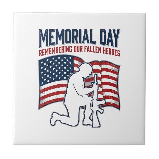 Azulejo Memorial Day Fallen Heroes Patriotic Soldier Shirt (Frente)