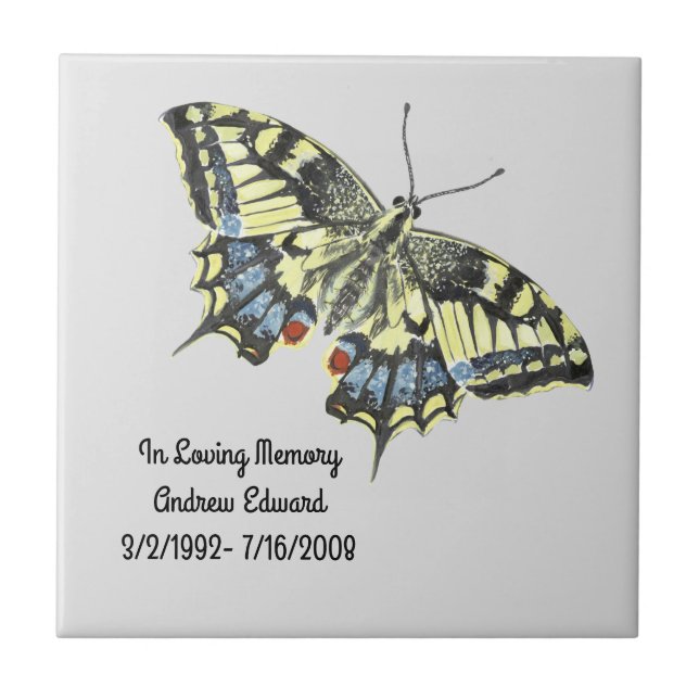 Azulejo Memorial de Mariposa Personalizado (Frente)