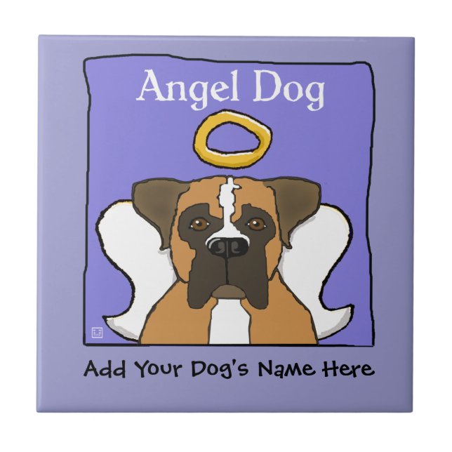 Azulejo Memorial de Sweet Boxer Dog Angel (Frente)