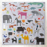 Azulejo Menagerie animal<br><div class="desc">Todo tipo de animales divertidos y vida salvaje para los amantes de los animales en todas partes. Animales safari,  jungla,  granja,  aves,  mascotas y vida salvaje. Un monstruo parece haberse colado también. Arte original de Nic Squirrell.</div>