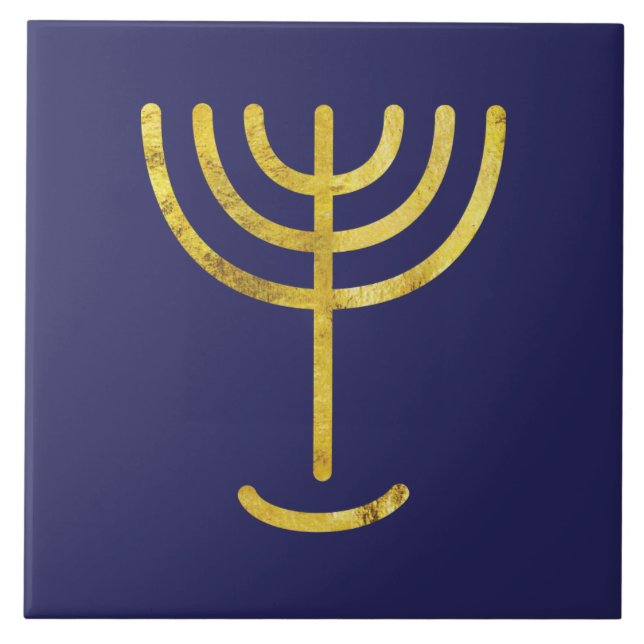 Azulejo Menorah Gold-Look en la Marina (Frente)