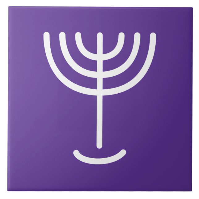 Azulejo Menorah White Purple (Frente)