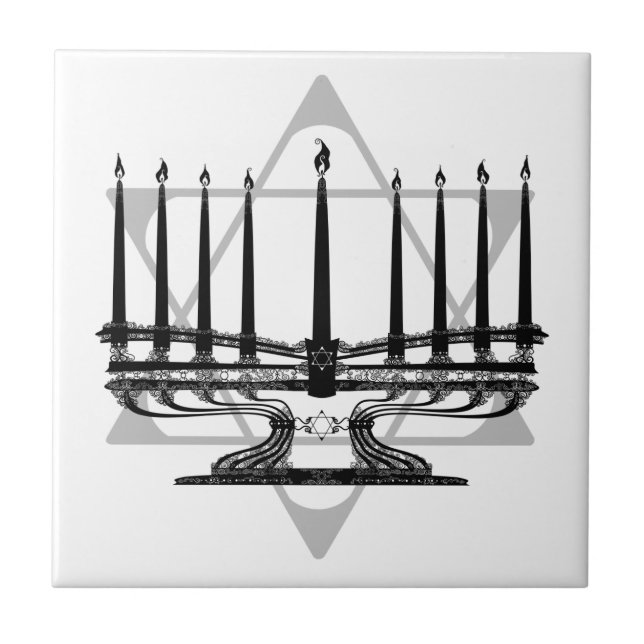 Azulejo Menorah y estrella (Frente)