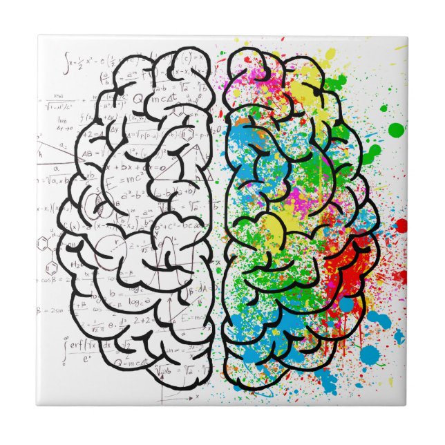 Azulejo mente mental psicología ideas corazones (Frente)