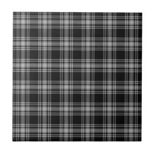 Azulejo Menzies Black Scottish Tartán Plaid Pattern