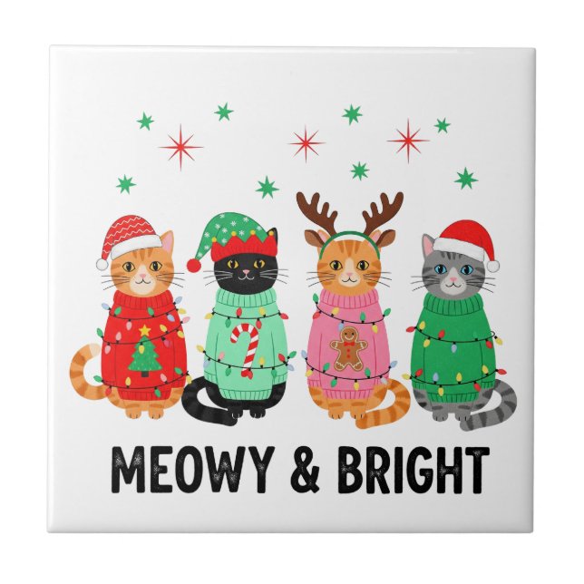 Azulejo Meowy Navidades Cat (Frente)