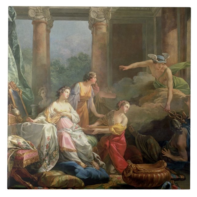 Azulejo Mercury, Herse y Aglauros, 1763 (aceite en lona) (Frente)