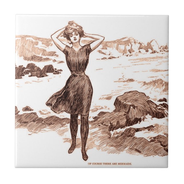 Azulejo Mermaid Beach Gibson Chica Vieja (Frente)