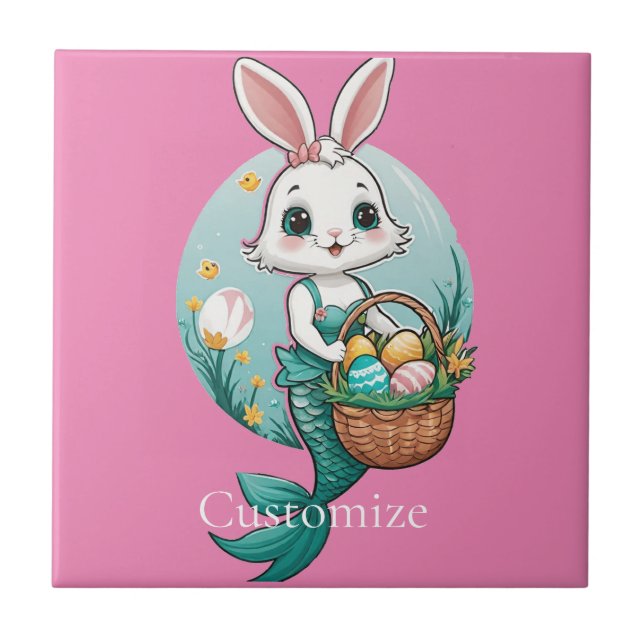 Azulejo Mermaid de conejo de Pascua Thunder_Cove (Frente)