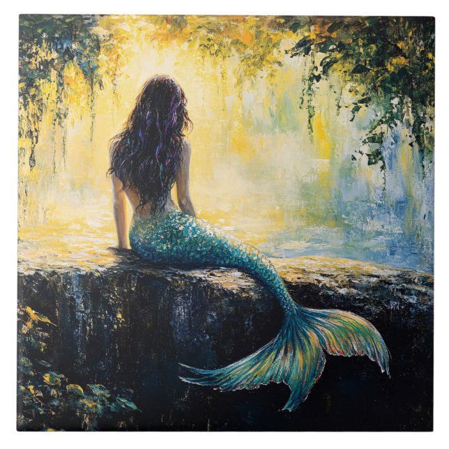 Azulejo Mermaid in the Cove Painting (Frente)