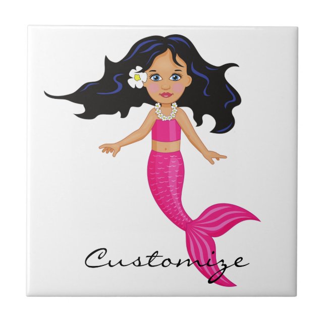 Azulejo Mermaid Thunder_Cove de cola rosa (Frente)