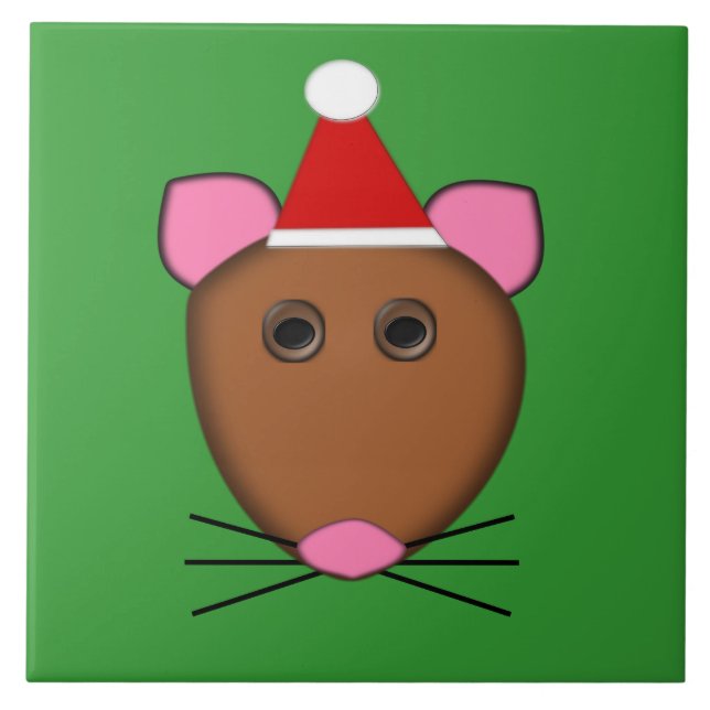 Azulejo Merry Christmas Mouse Tile (Frente)