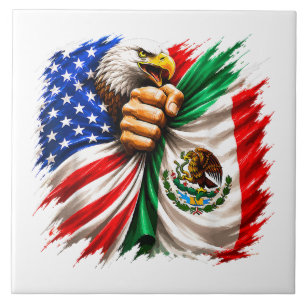 Azulejo Mes de la Herencia Hispana USA Bandera de México