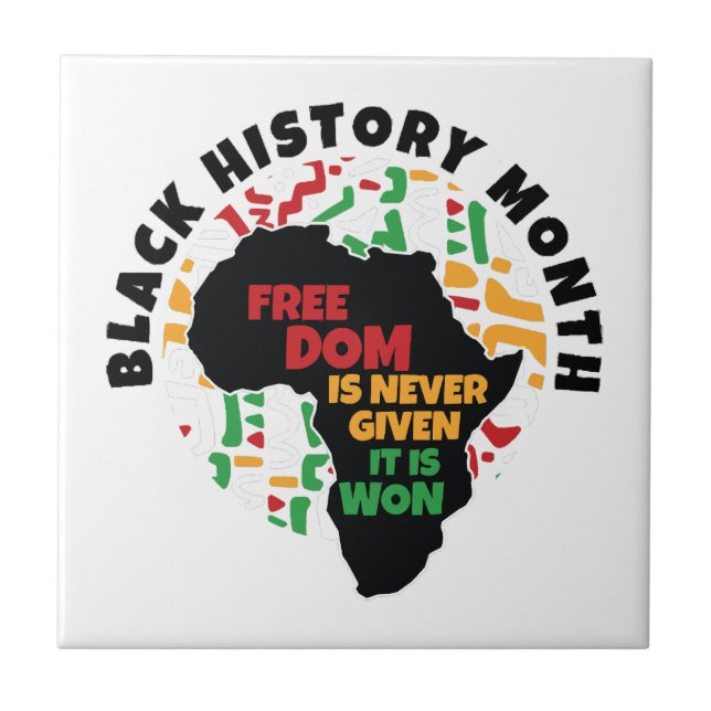 Azulejo Mes de la Historia Negra La libertad nunca se da,  (Frente)