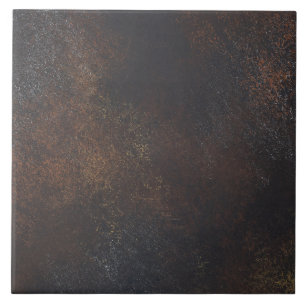 Azulejo Metal Industrial de Bronce Oxidado y Herrumbre Osc