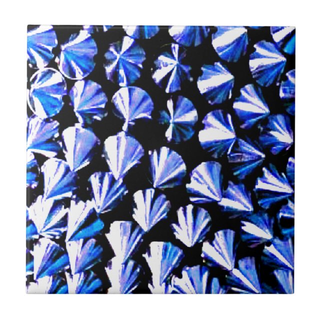 Azulejo Metal Plateado Azul con Púas (Frente)
