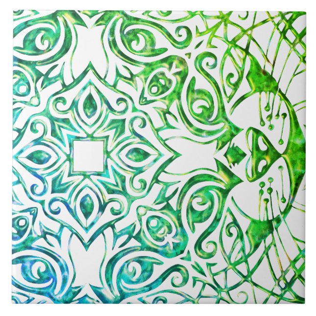 Azulejo Metálico Cobre Aspecto Gato Arte Guay Mandala Cerá (Frente)