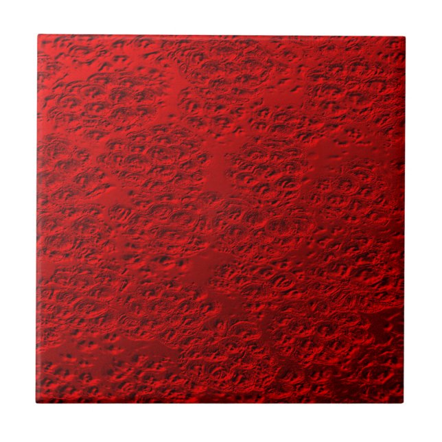 Azulejo Metalizado rojo dañado (Frente)