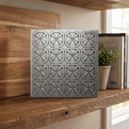 Azulejo Metallic Geometric Tarnished Silver #5 ID1227