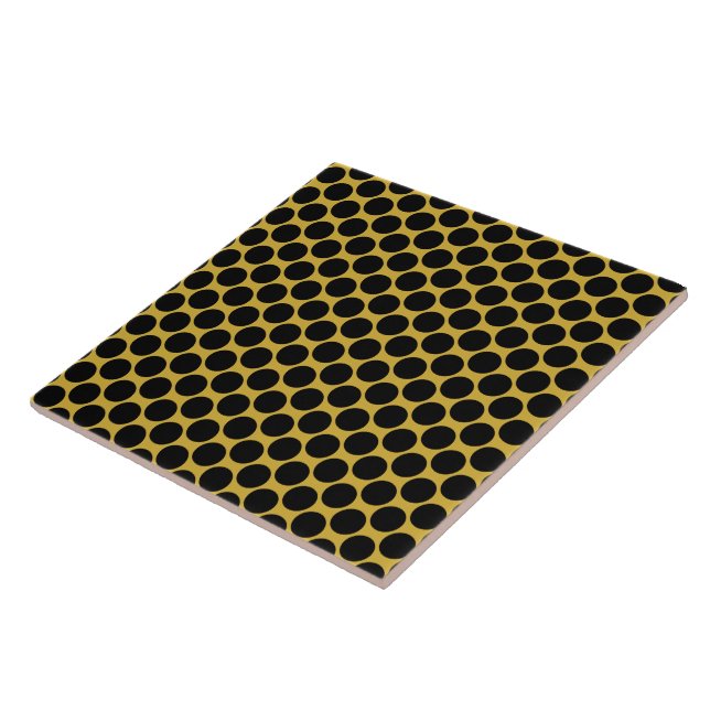 Azulejo Metallic Gold with Black Dot Style 6" Square (Lado)
