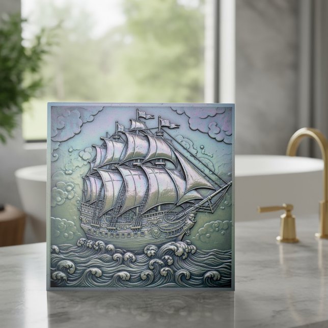 Azulejo Metallic Iridescent Sailing Ship ID1223 (Subido por el creador)