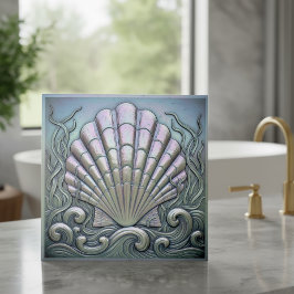 Azulejo Metallic Iridescent Scallop Shell D1223