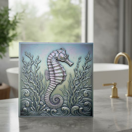 Azulejo Metallic Iridescent Seahorse ID1223