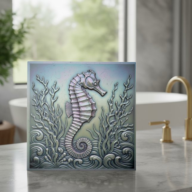 Azulejo Metallic Iridescent Seahorse ID1223 (Subido por el creador)