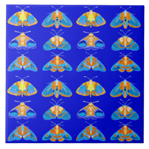 Azulejo Metas en azul oscuro, Naranja y turquesa