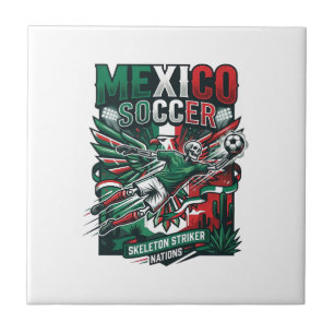 Azulejo México Fútbol Esqueleto Delantero Naciones Premium