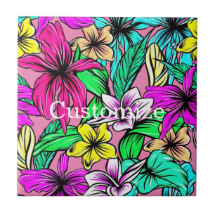 Azulejo Mezcla de Flores Tropicales Thunder_Cove