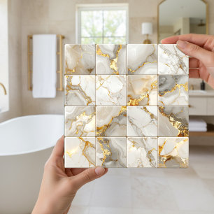 Azulejo Mezcla de mármol 4x4 cuadrados marfil ID1186b