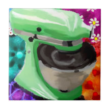 Mezclador Stand Funky Resumen Arte Rosa Verde