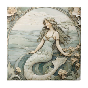 Azulejo Mezquita Art Nouveau Faux Mint Ocean Sea