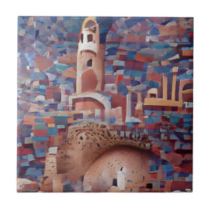 Azulejo Mezquita de mosaico marroquí Alá llama arte abstra