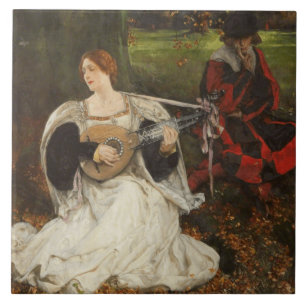 Azulejo Mi amor es justo (por Edwin Austin Abbey)