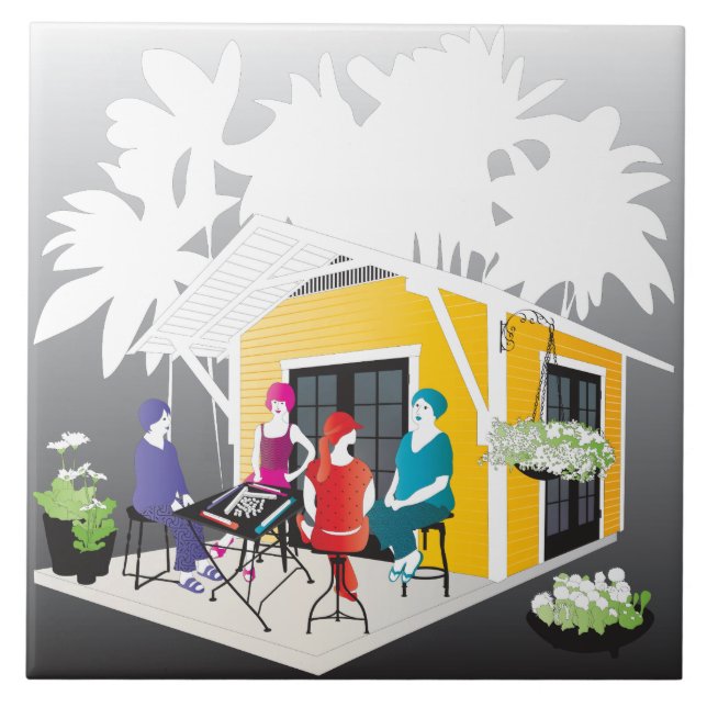 Azulejo Mi casa de campo Mah Jongg (Frente)