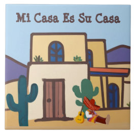 Azulejo Mi Casa Es Su Casa Mexican Desert Adobe Home