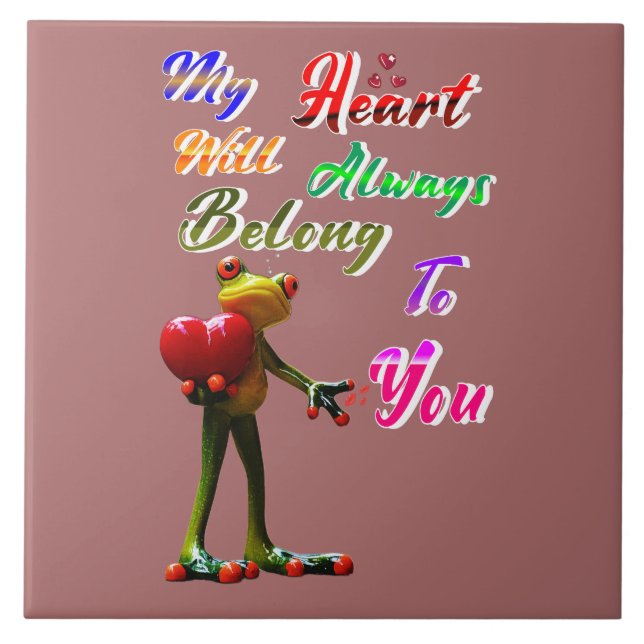 Azulejo Mi corazón siempre te pertenecerá (Frente)