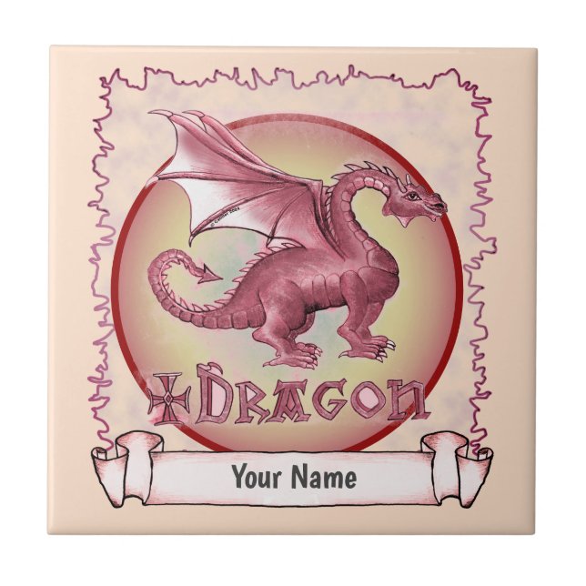 Azulejo Mi Dragón Rojo (Frente)