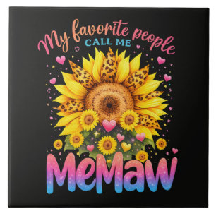 Azulejo Mi Gente Favorita Me Llama Memaw Día de las Madres