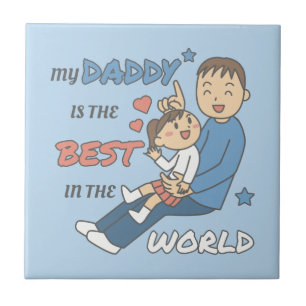 Azulejo Mi papá es el mejor día de papá rico